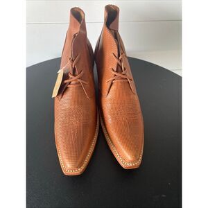 Twisted X Steppin Out Lacer Cognac Snip Toe Ankle Western Boots Womens Size 6.5